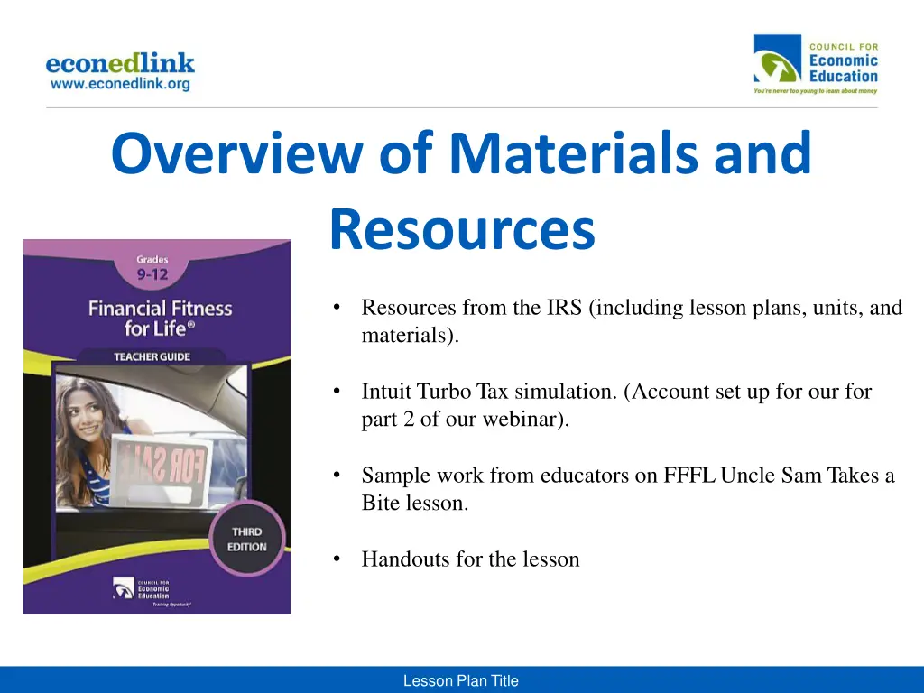 overview of materials and resources 1