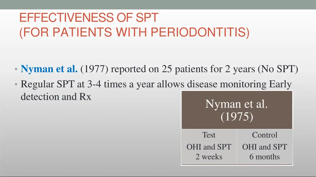 effectiveness of spt for patients with