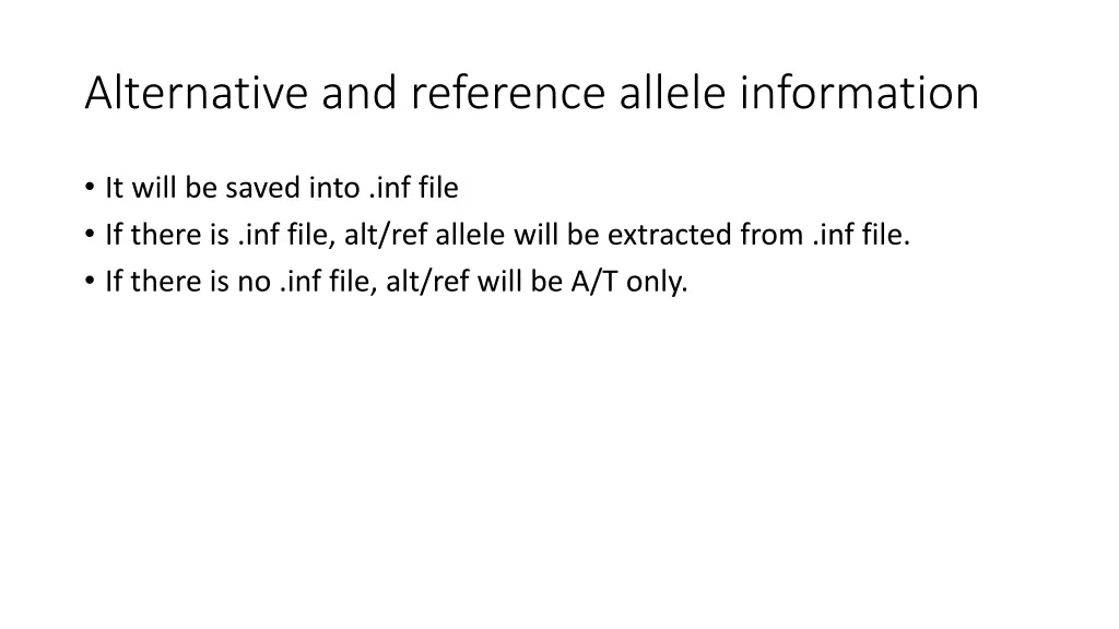 alternative and reference allele information