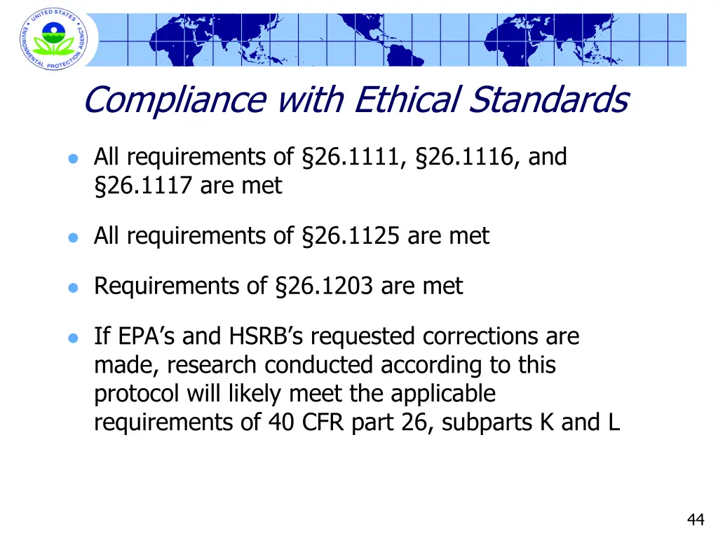 compliance with ethical standards