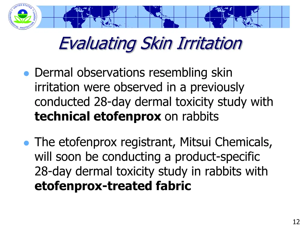 evaluating skin irritation