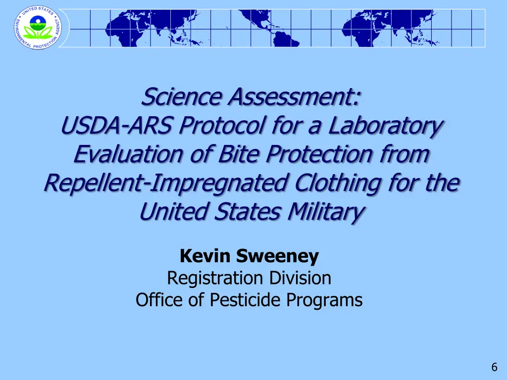 science assessment usda ars protocol