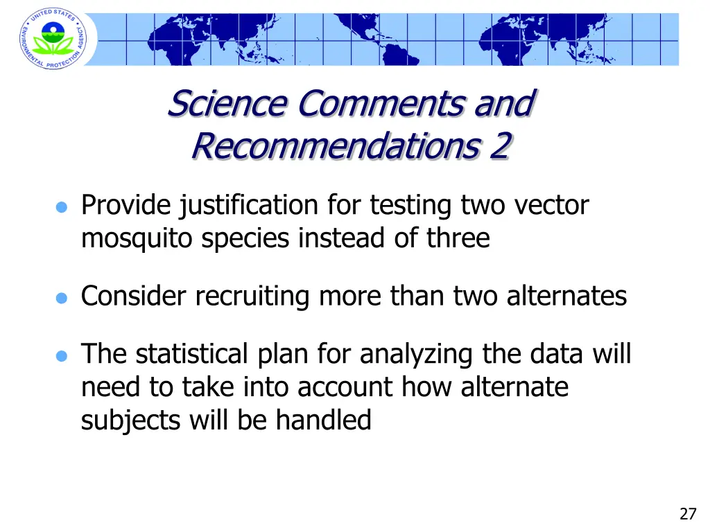 science comments and recommendations 2