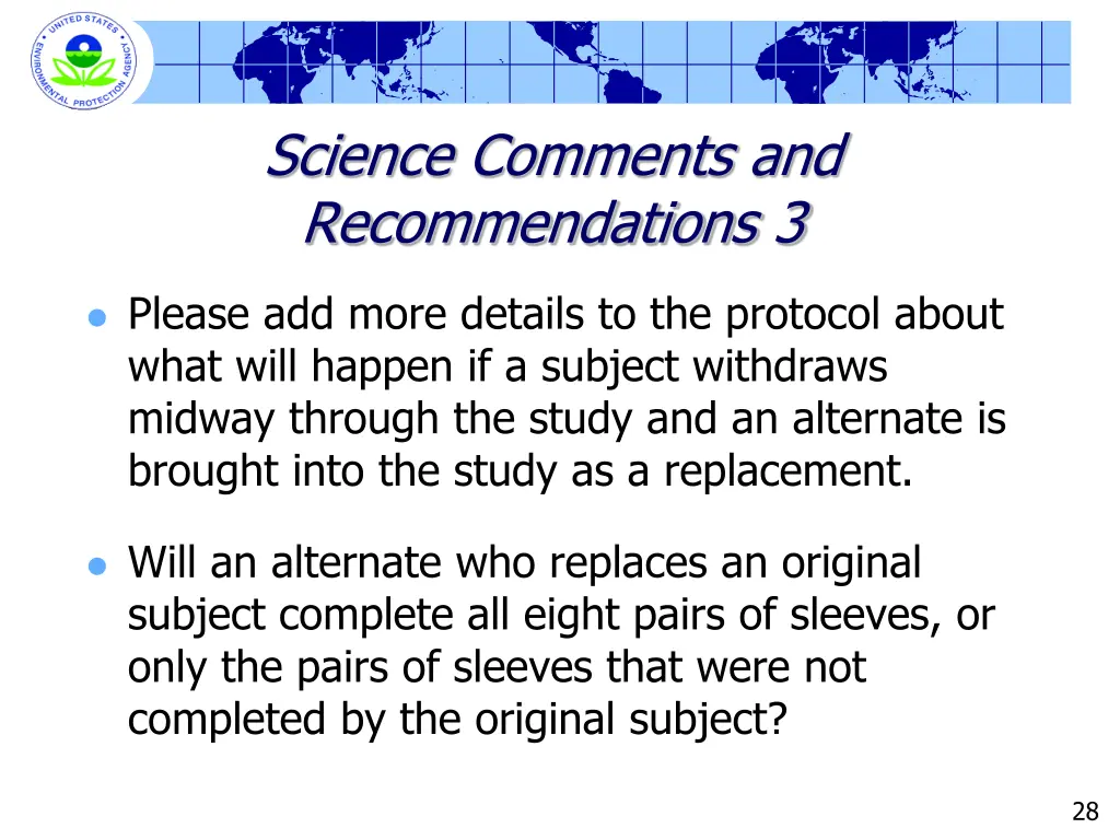 science comments and recommendations 3