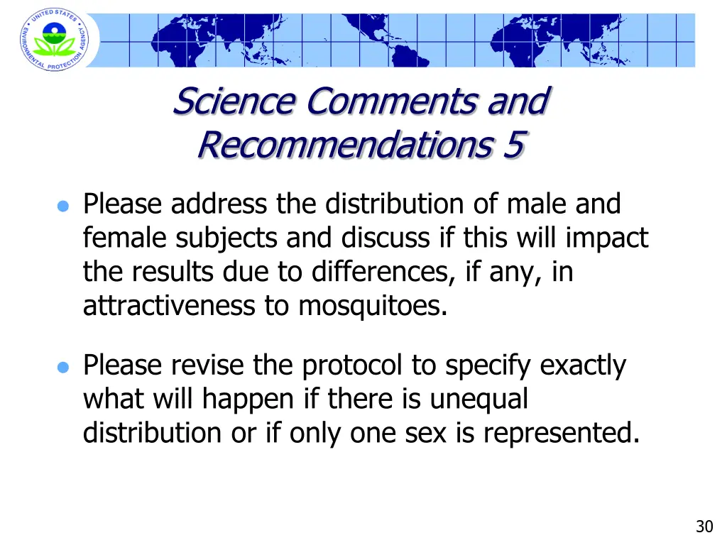 science comments and recommendations 5