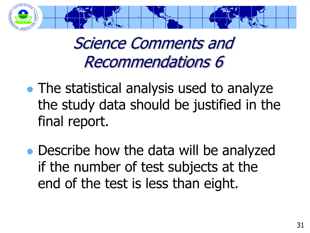 science comments and recommendations 6