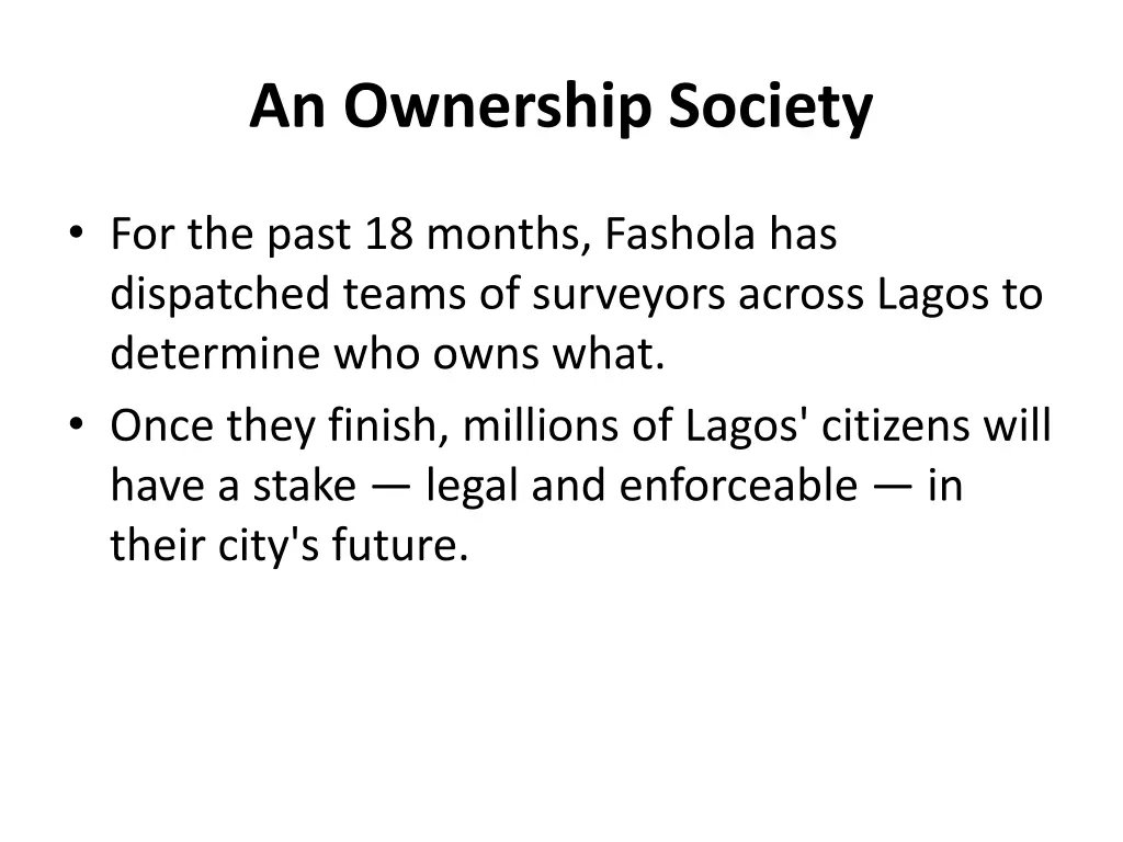 an ownership society