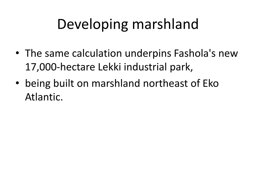 developing marshland