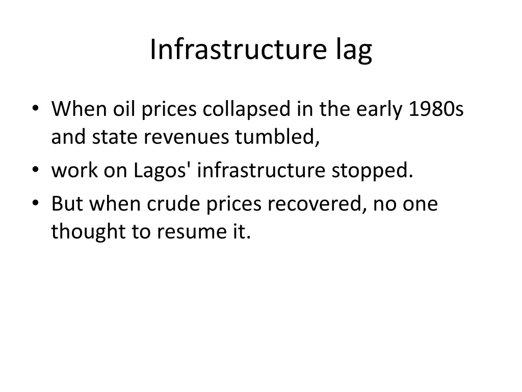 infrastructure lag