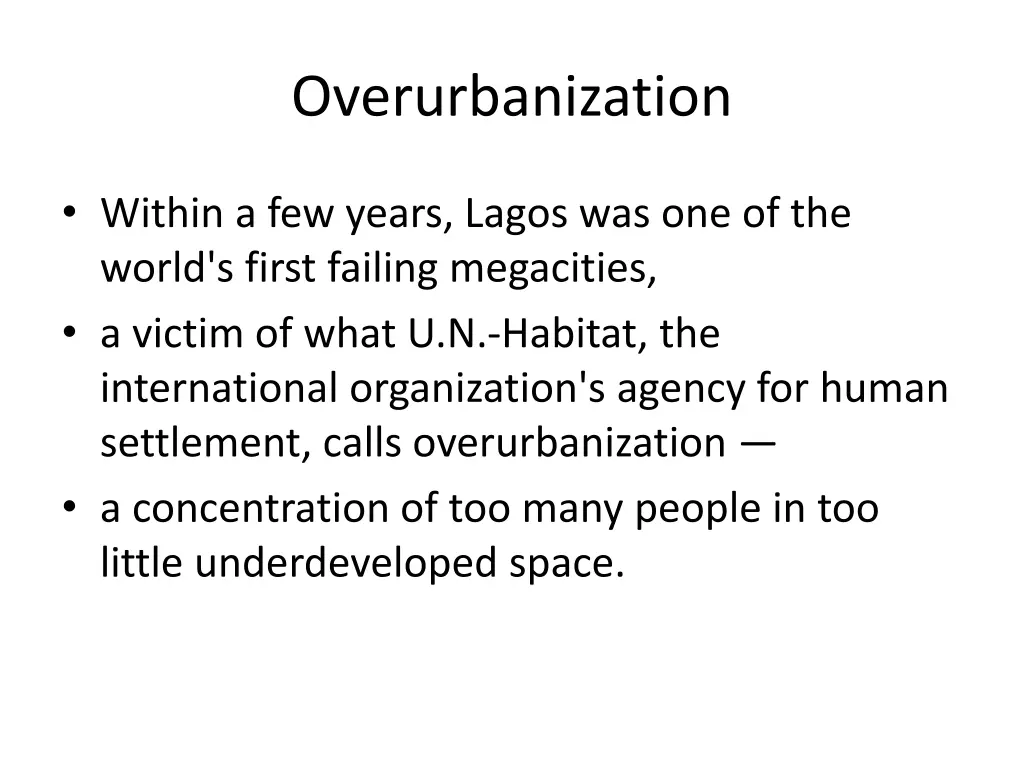 overurbanization