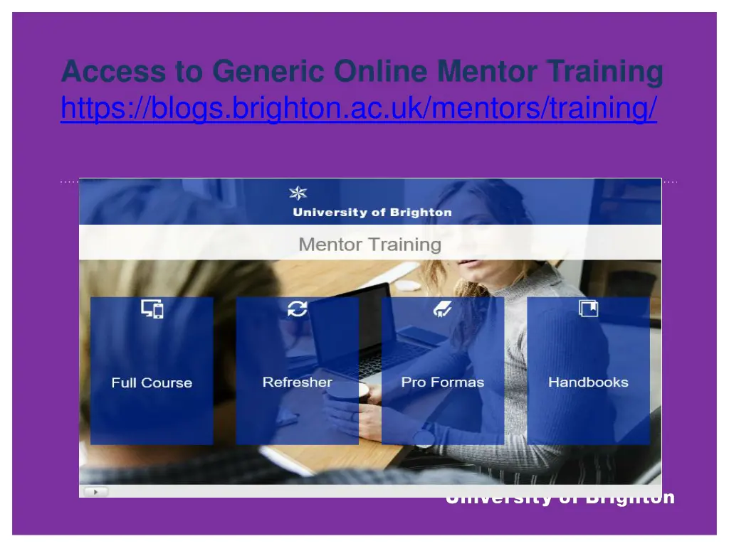 access to generic online mentor training https