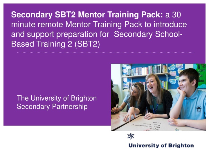 secondary sbt2 mentor training pack a 30 minute