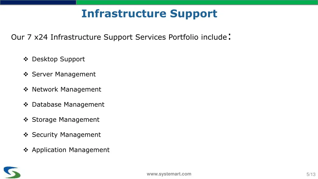 infrastructure support