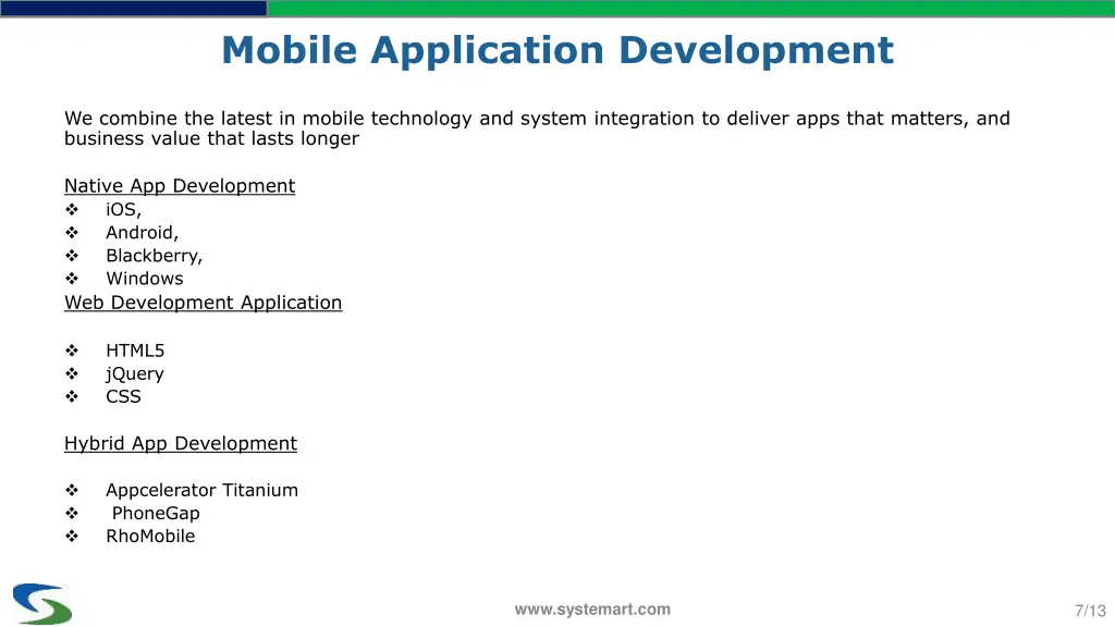 mobile application development