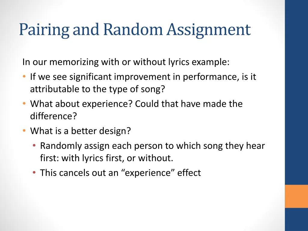 pairing and random assignment 1