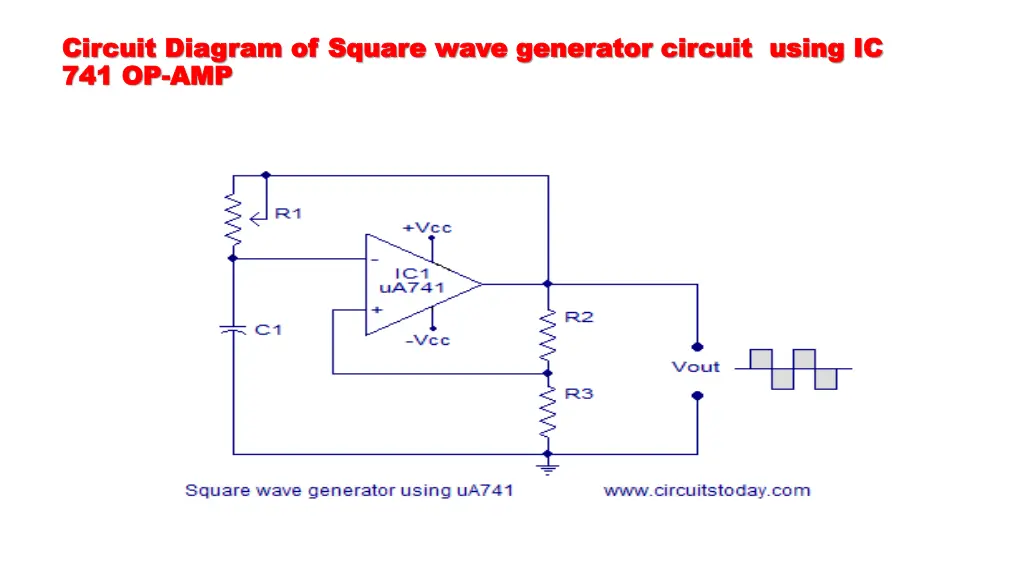 circuit diagram of square wave generator circuit