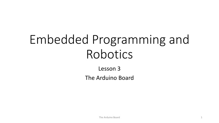 embedded programming and robotics