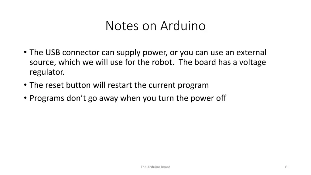 notes on arduino