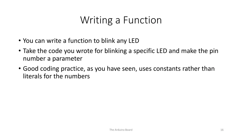 writing a function