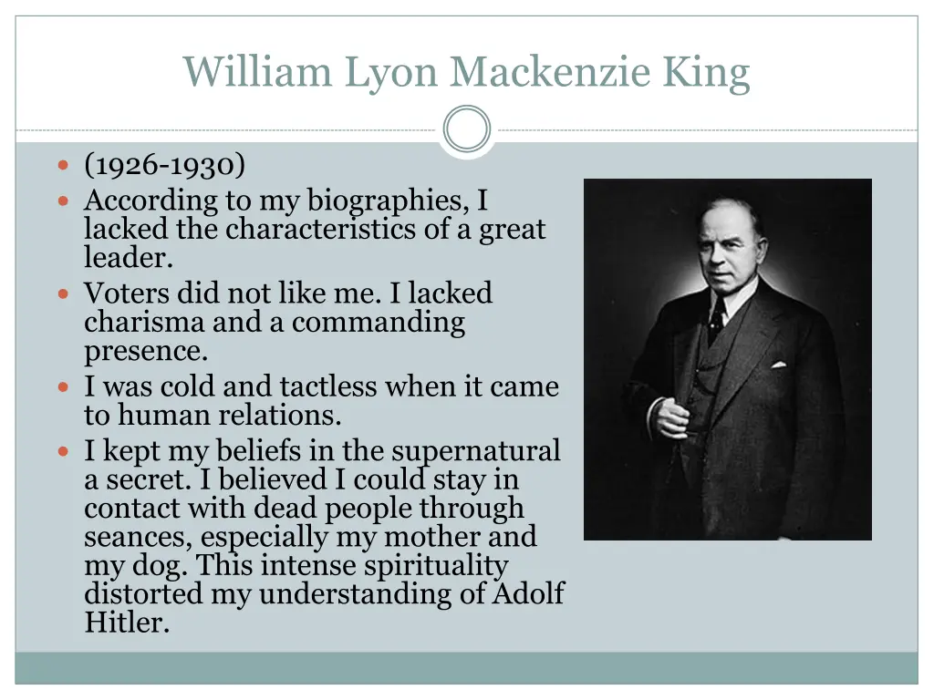 william lyon mackenzie king 1