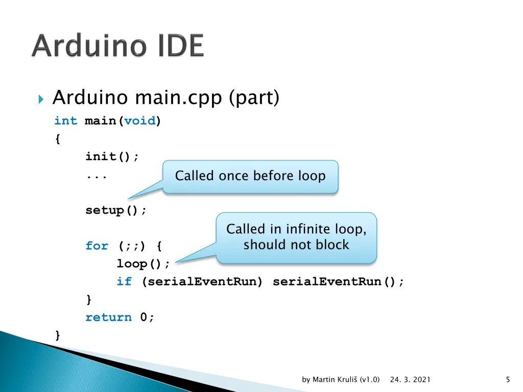 arduino main cpp part int main void init