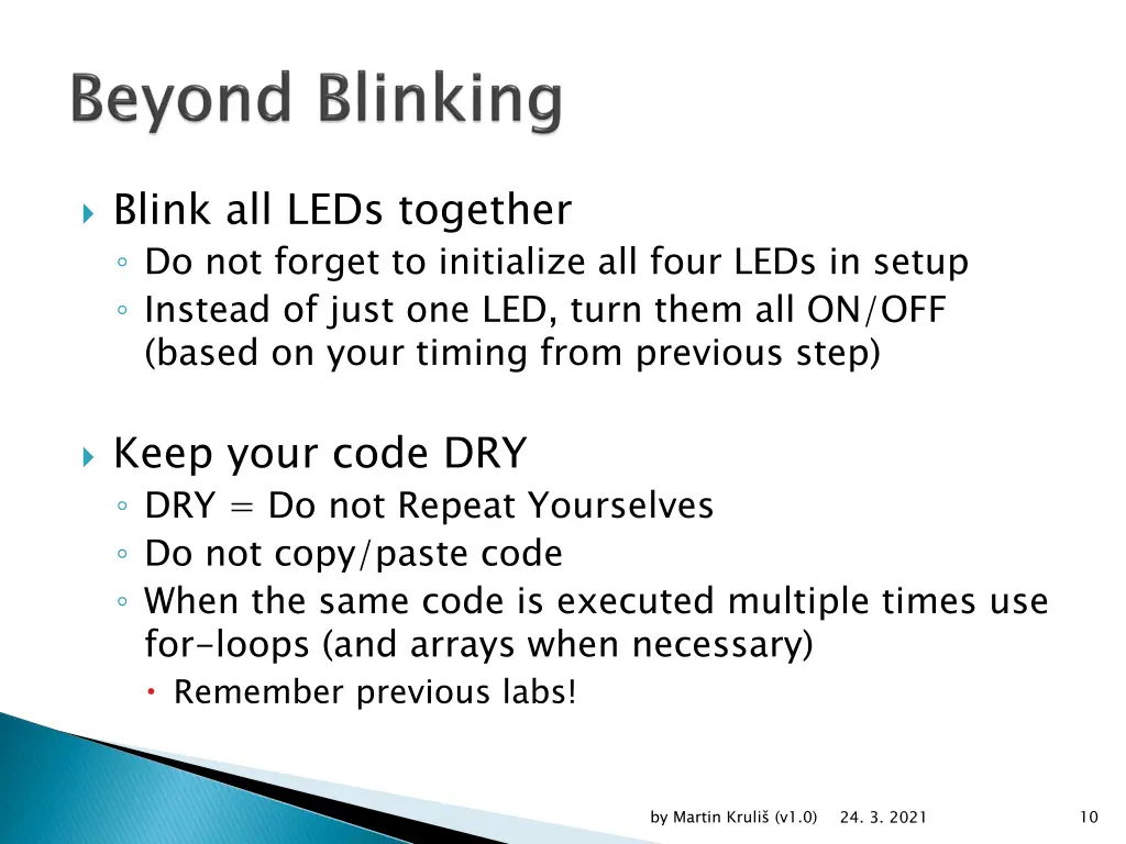 blink all leds together do not forget