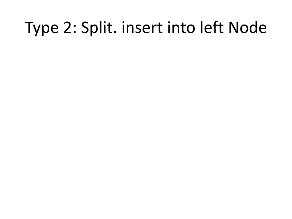 type 2 split insert into left node