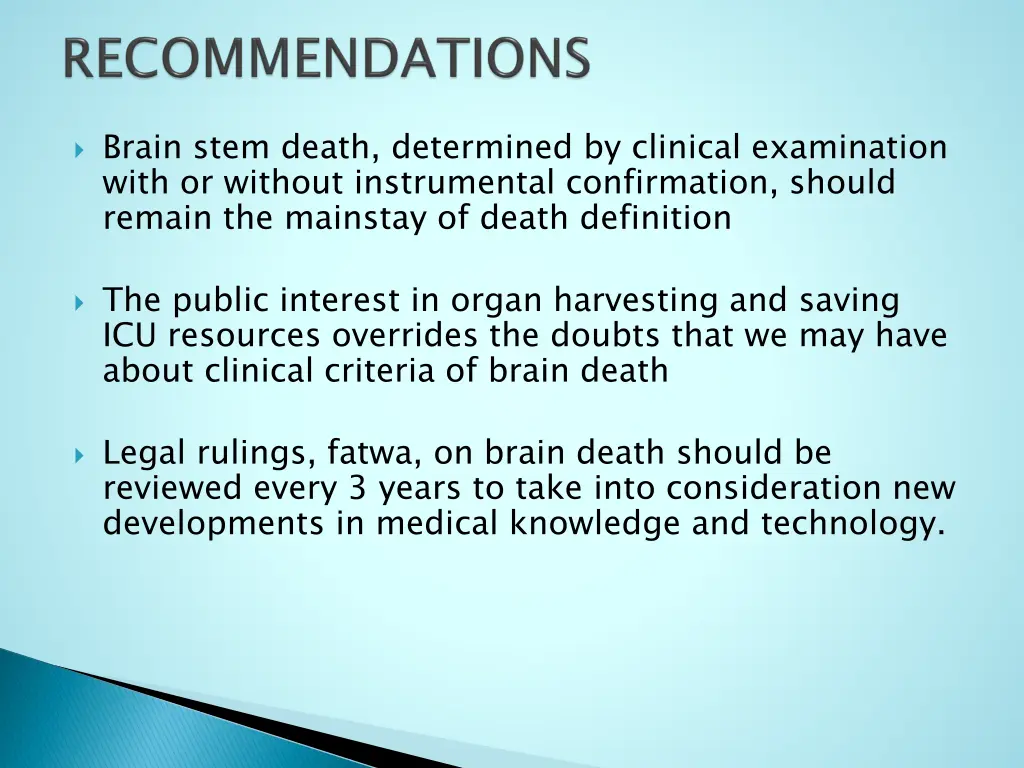 brain stem death determined by clinical