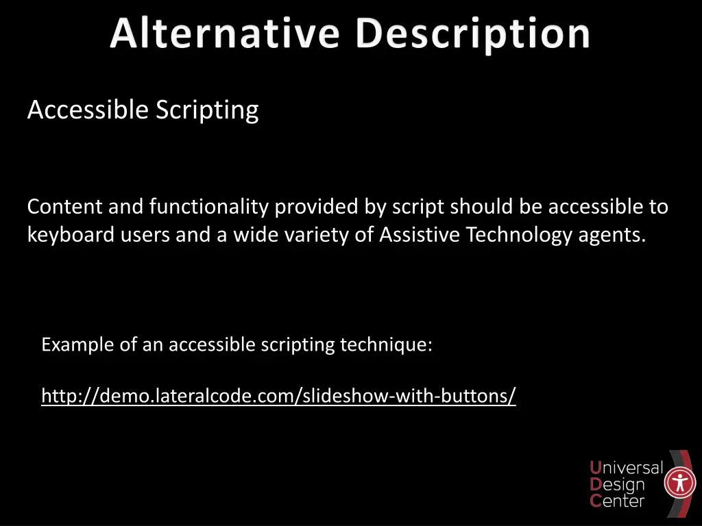 accessible scripting