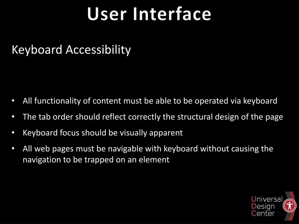 keyboard accessibility