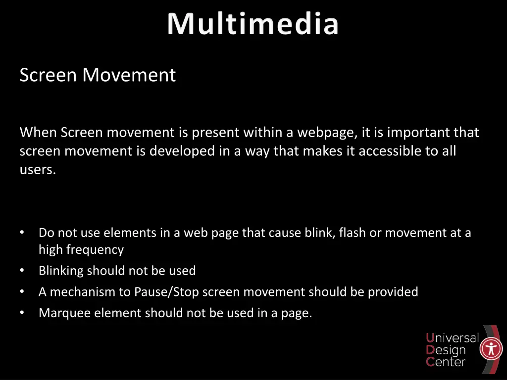 screen movement