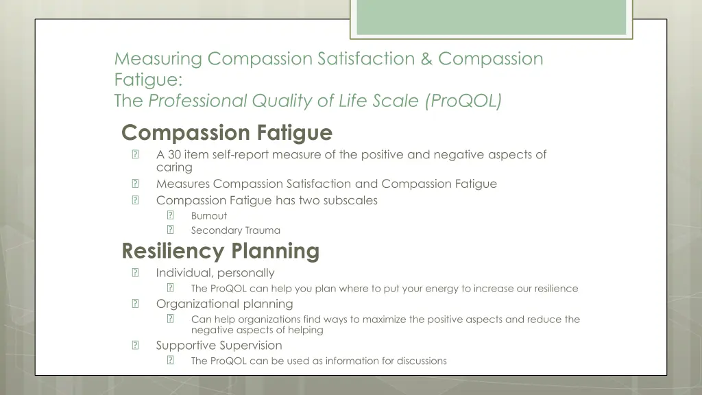 measuring compassion satisfaction compassion