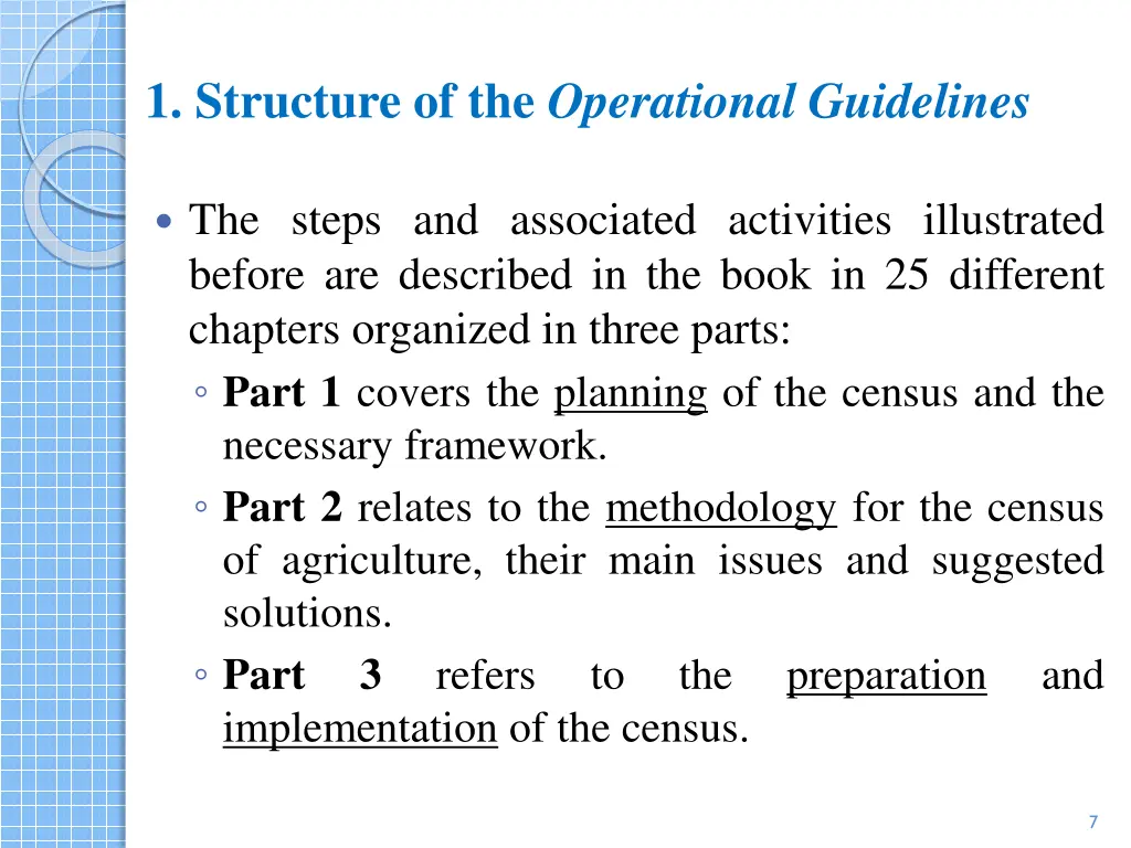 1 structure of the operational guidelines