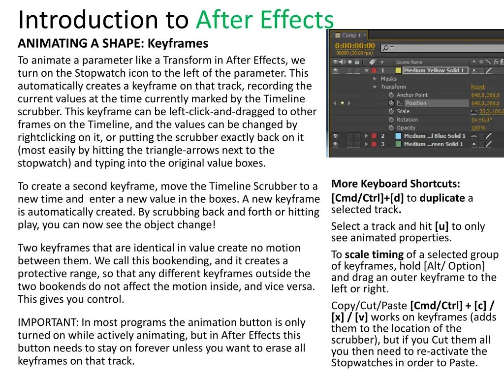 introduction to after effects animating a shape