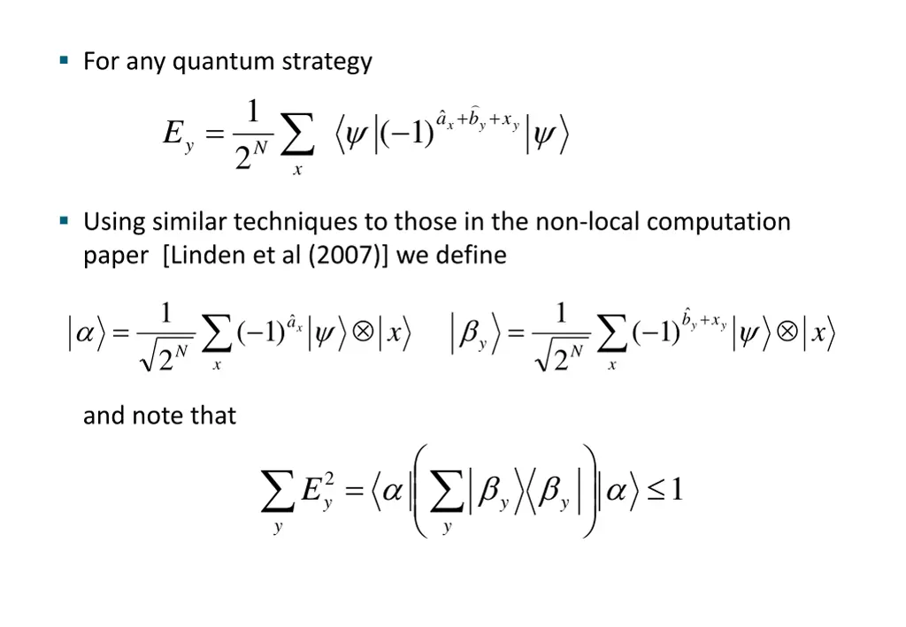 for any quantum strategy