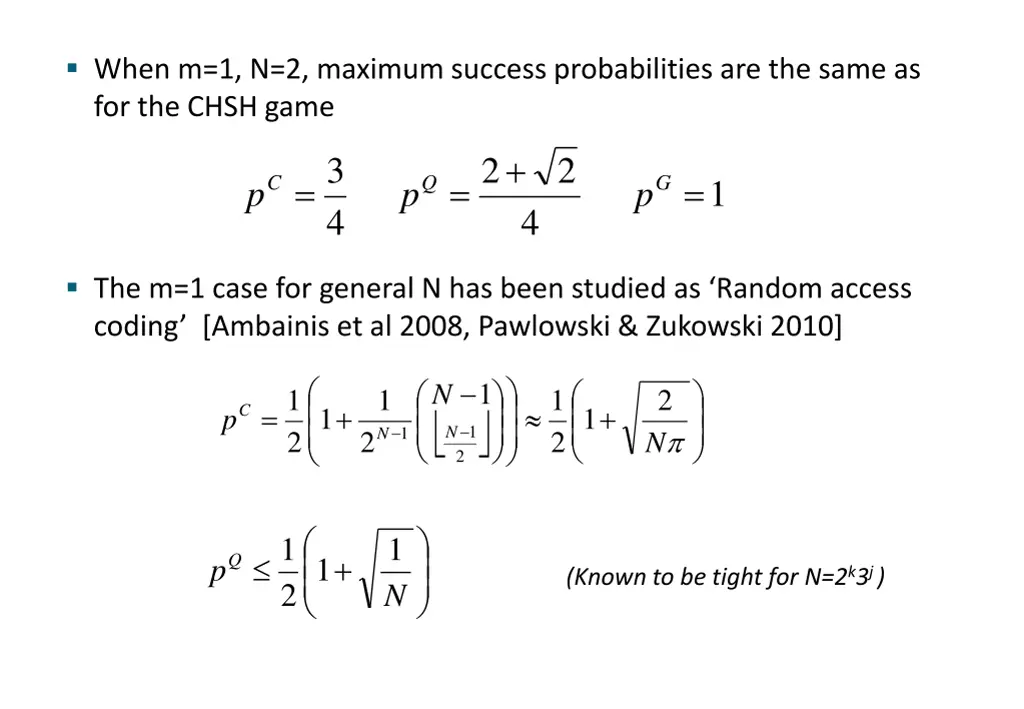 when m 1 n 2 maximum success probabilities