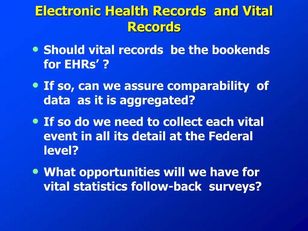 electronic health records and vital records