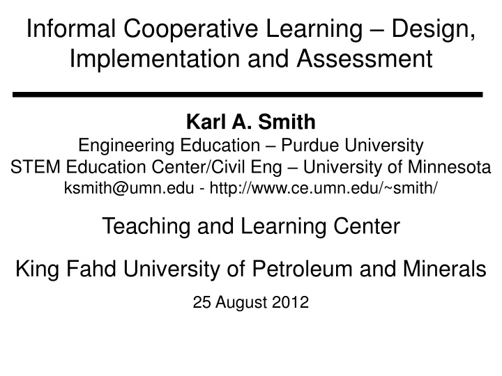 informal cooperative learning design