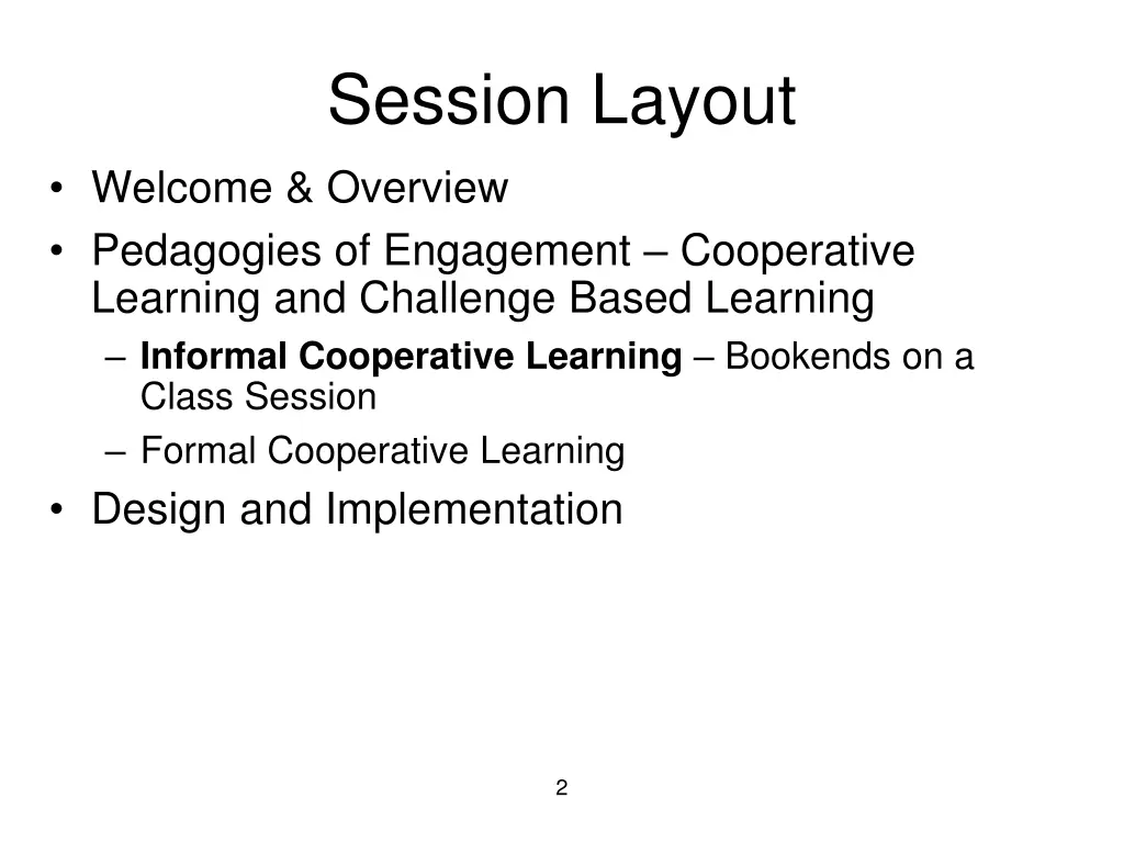 session layout