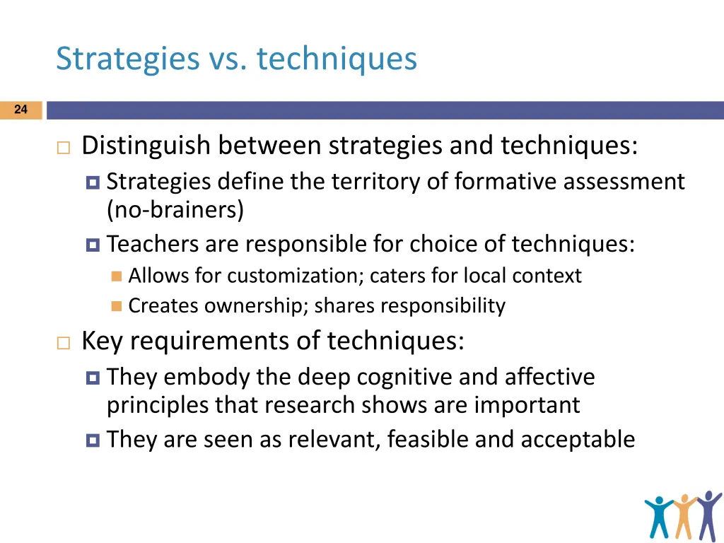 strategies vs techniques