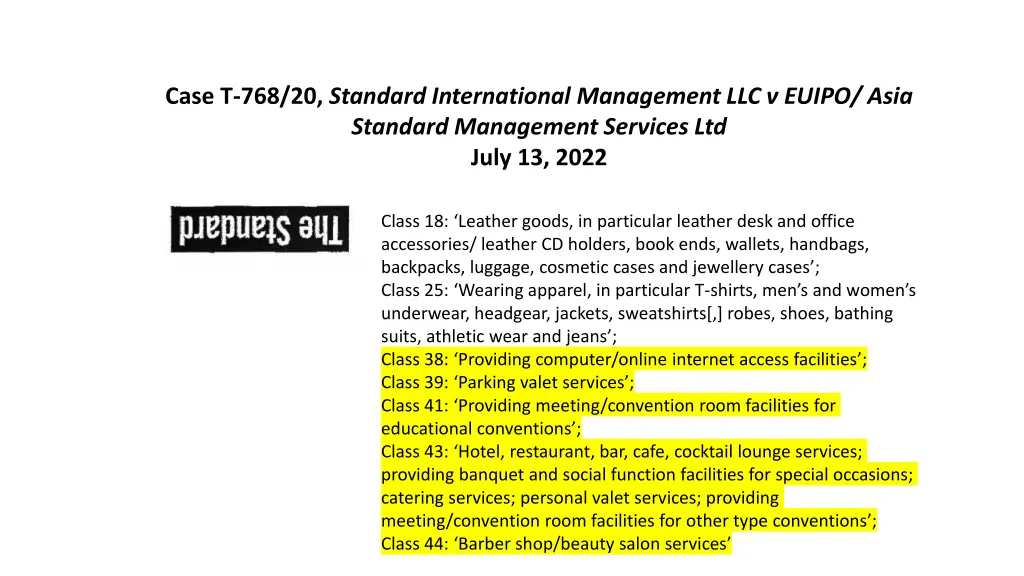 case t 768 20 standard international management