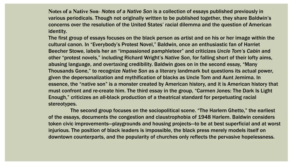 notes of a native son notes of a native