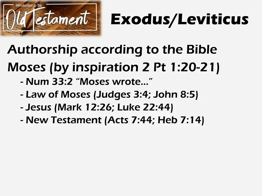 exodus leviticus