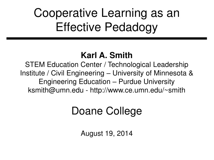 cooperative learning as an effective pedadogy