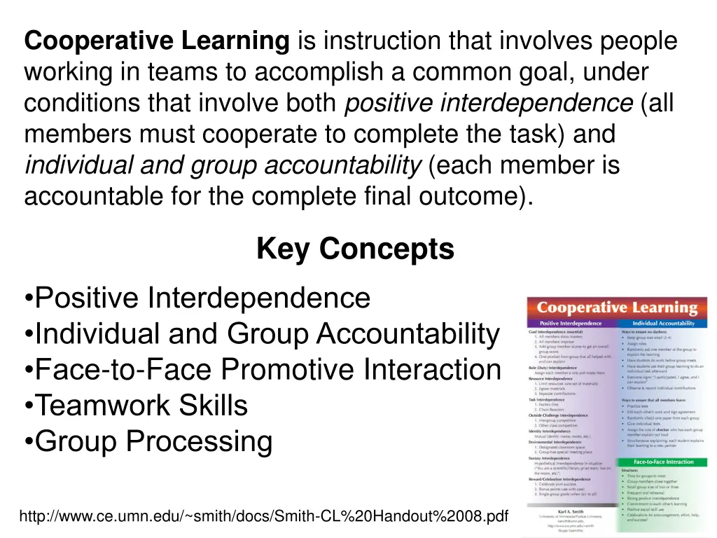 cooperative learning is instruction that involves