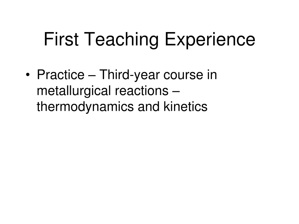 first teaching experience