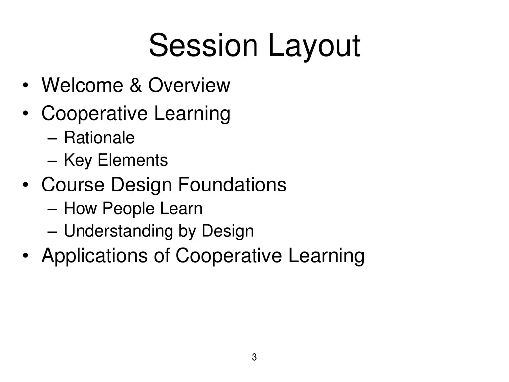 session layout