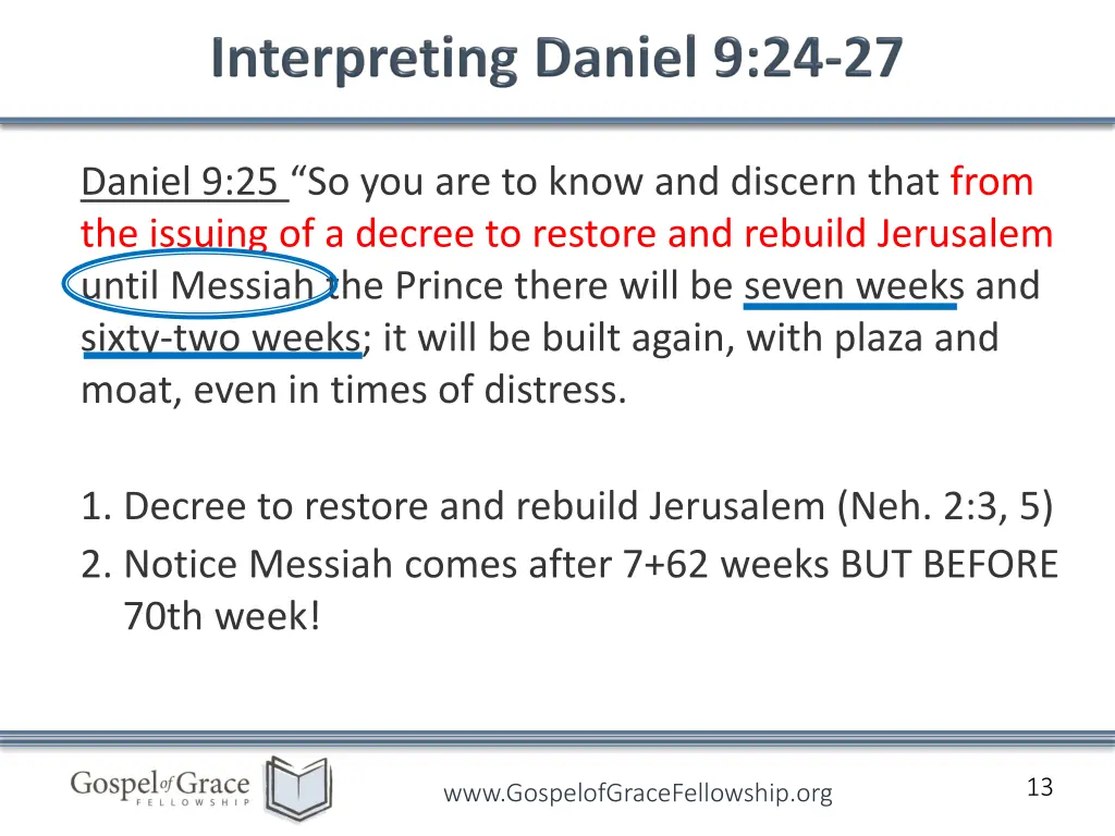 daniel 9 25 so you are to know and discern that