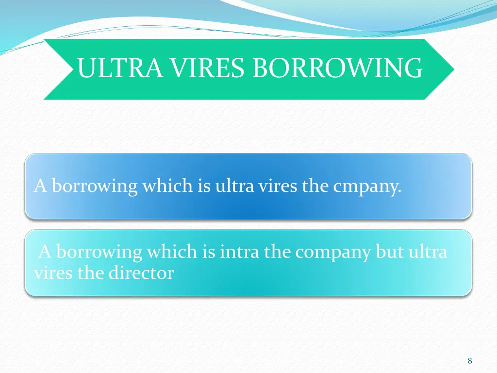 ultra vires borrowing