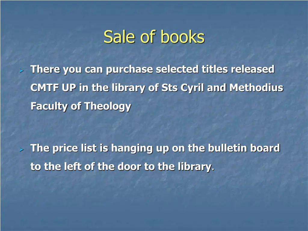 sale of books